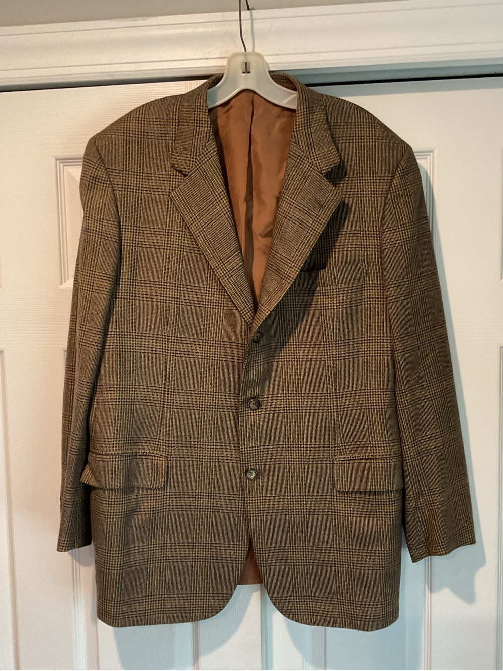 Brioni Palantino Houndstooth Tweed Brown Plaid Sport Coat Suit Jacket sz 44
